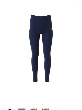 Tracksmith Turnover tights - 5 pockets. Navy Women's Leggings. Full length.